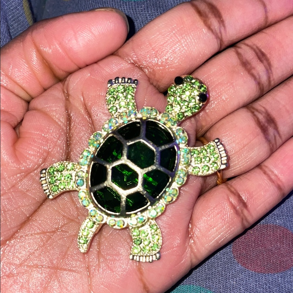 Green Turtle Brooch